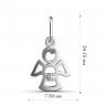 Підвіска «Ангел Міні» з білого золота, з діамантом 16491121